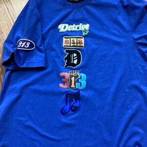 Blue Graphic Short Sleeve Tee Detroit